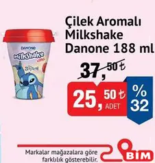 DANONE ÇİLEK AROMALI MİLKSHAKE 188 ML fiyat ve kampanya bilgisi